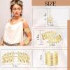 imageFansilver Greek Goddess Costume Accessories for Women Gold Headpiece Upper Arm Cuff Bracelet Dangle Earring Goddess Gold Jewelry Set for Bridal Wedding Toga Party