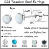 imageFansilver Titanium Earrings for Women Men Surgical Steel Stud Earrings Opal Turquoise Cubic Zirconia Screw Back Earrings 20G Cartilage Piercing Nap Earrings Hypoallergenic Flatback Stud Earrings for Sensitive EarsATitanium Flat Back Earrings