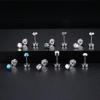 imageFansilver Titanium Earrings for Women Men Surgical Steel Stud Earrings Opal Turquoise Cubic Zirconia Screw Back Earrings 20G Cartilage Piercing Nap Earrings Hypoallergenic Flatback Stud Earrings for Sensitive EarsATitanium Flat Back Earrings