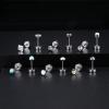 imageFansilver Titanium Earrings for Women Men Surgical Steel Stud Earrings Opal Turquoise Cubic Zirconia Screw Back Earrings 20G Cartilage Piercing Nap Earrings Hypoallergenic Flatback Stud Earrings for Sensitive EarsBTitanium Stud Earrings