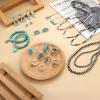 imageFansilver Western Jewelry for Women Bohemian Turquoise Jewelry Set Navajo Pearl Necklace Beaded Choker Necklace Turquoise Earrings Bracelet Western Knuckle Rings Turquoise Jewelry for WomenATurquoise Jewelry Set