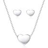 imageFansilver Sterling Silver Necklace Tiny Earrings Set for Women Teens Moon Star Stud Earrings Dot Heart Necklace Choker Dainty Earrings with Gift Box