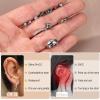 imageFansilver Hypoallergenic Flat Back Earrings for Women 20G Surgical Stainless Steel Cartilage Earring Sets for Multiple Piercing Dainty Small Hoop Flatback Stud Earrings StacksSilver