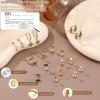imageFansilver Hypoallergenic Flat Back Earrings for Women 20G Surgical Stainless Steel Cartilage Earring Sets for Multiple Piercing Dainty Small Hoop Flatback Stud Earrings StacksGold