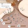 imageFansilver Hypoallergenic Flat Back Earrings for Women 20G Surgical Stainless Steel Cartilage Earring Sets for Multiple Piercing Dainty Small Hoop Flatback Stud Earrings StacksSilver