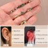 imageFansilver Hypoallergenic Flat Back Earrings for Women 20G Surgical Stainless Steel Cartilage Earring Sets for Multiple Piercing Dainty Small Hoop Flatback Stud Earrings StacksGold