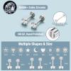 imageFansilver 14K Gold Filled Flat Back Stud Earrings for Women 316L Surgical Steel Internal Thread Nose Rings Studs Hypoallergenic Lip Monroe Labret Medusa Piercing JewelrySilver