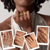 imageFansilver Stackable Chunky Gold Rings for Women Non Tarnish Dainty 14K Gold Plated Stacking Thumb Rings Set Trendy Gold Wedding Band Ring Size 51111
