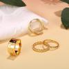 imageFansilver Stackable Chunky Gold Rings for Women Non Tarnish Dainty 14K Gold Plated Stacking Thumb Rings Set Trendy Gold Wedding Band Ring Size 51111