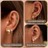 imageFansilver Hypoallergenic Flat Back Gold Earrings for Women14k Gold Surgical Stainless Steel Stud Hoop Earrings for Sensitive Ears Dainty Small Huggie Hoops Cartilage Earring StacksGold