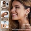imageFansilver Hypoallergenic Flat Back Gold Earrings for Women14k Gold Surgical Stainless Steel Stud Hoop Earrings for Sensitive Ears Dainty Small Huggie Hoops Cartilage Earring StacksGold