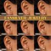 imageFansilver Hypoallergenic Flat Back Gold Earrings for Women14k Gold Surgical Stainless Steel Stud Hoop Earrings for Sensitive Ears Dainty Small Huggie Hoops Cartilage Earring StacksGold