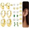 imageFansilver Hypoallergenic Flat Back Gold Earrings for Women14k Gold Surgical Stainless Steel Stud Hoop Earrings for Sensitive Ears Dainty Small Huggie Hoops Cartilage Earring StacksGold