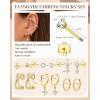 imageFansilver 14K Gold Plated Earrings Stacks for Women Hypoallergenic Surgical Stainless Steel Flat Back EarringsDainty Small Huggie Hoops Studs EarringCartilage Earring Set for Multiple Piercing14k Gold