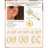 imageFansilver 14K Gold Plated Earrings Stacks for Women Hypoallergenic Surgical Stainless Steel Flat Back EarringsDainty Small Huggie Hoops Studs EarringCartilage Earring Set for Multiple Piercing14k Gold2