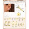 imageFansilver 14K Gold Plated Earrings Stacks for Women Hypoallergenic Surgical Stainless Steel Flat Back EarringsDainty Small Huggie Hoops Studs EarringCartilage Earring Set for Multiple PiercingGold