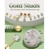 imageFansilver 14K Gold Filled Flat Back Stud Earrings for Women  316L Surgical Steel Internal Thread Stud Piercing Jewelry for Tragus Helix Cartilage Conch Nose Hypoallergenic Lip Monroe Labret Medusa Piercing JewelryGold