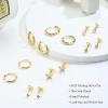 image:imageFansilver 7 Pairs Sterling Silver Stud Earrings for Women 14K Gold Filled Tiny Stud Earrings Set for Multiple Piercing Cartilage Hypoallergenic Huggie Hoop Earrings Cubic Zirconia Small Stud Earrings for TeenGold